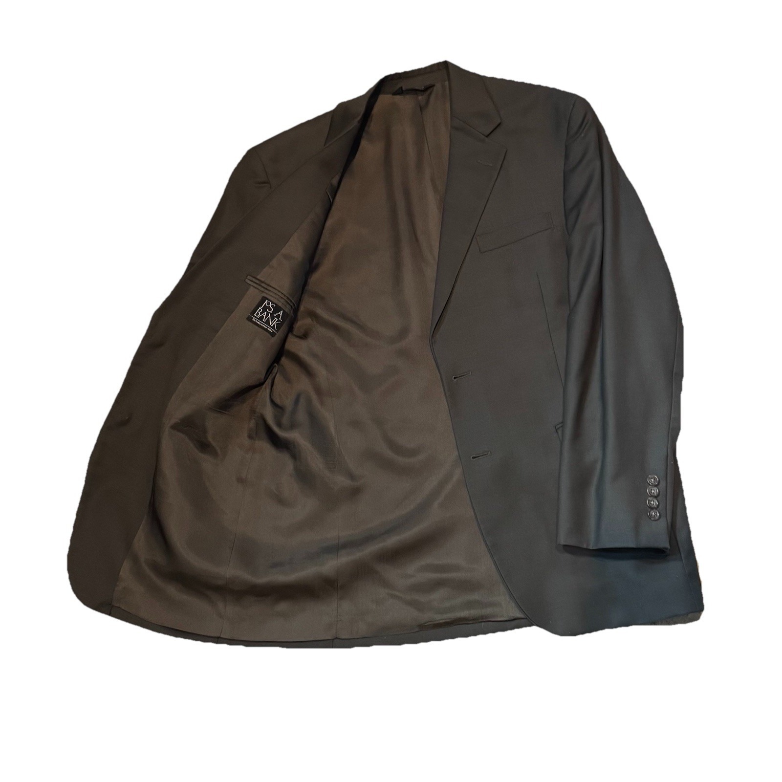 Jos A Bank 42r 100% Wool Blazer Sport Coat Brown 2 Button Notch Lapel